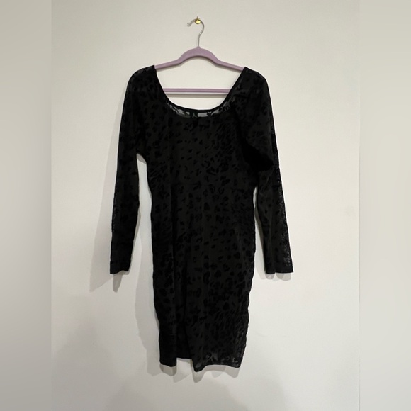 Fashion Nova Leopard Print Black Mesh Romper - Picture 2 of 3